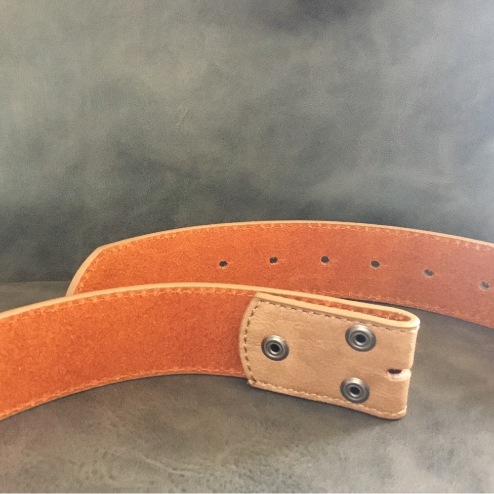 Brown Suede Leather Women's Belt - Picture 2 of 6